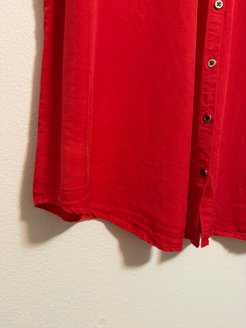 Torrid - Button Up Dolman Short Sleeve Red Chambray Shirt - 3X - Picture 4 of 8